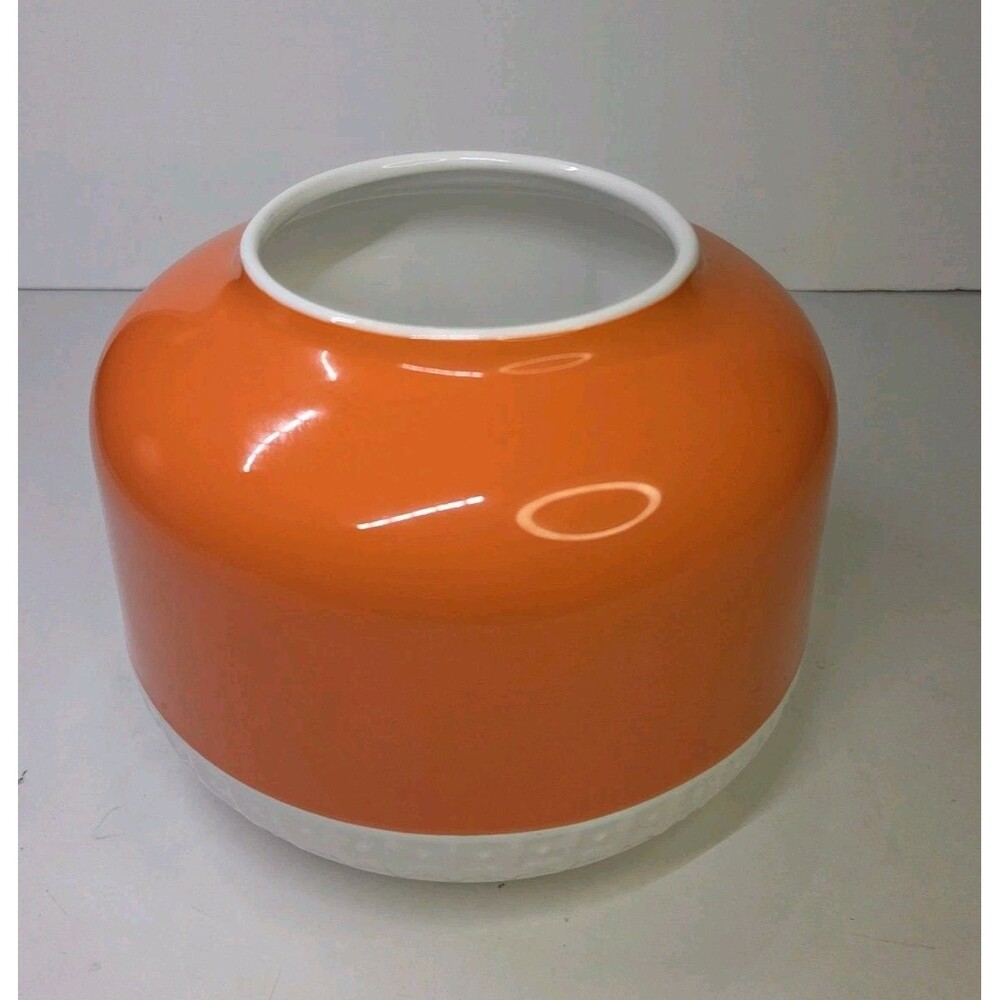 Hemingway Design for Royal Doulton Round Rose Vase Orange & White 6" Retro